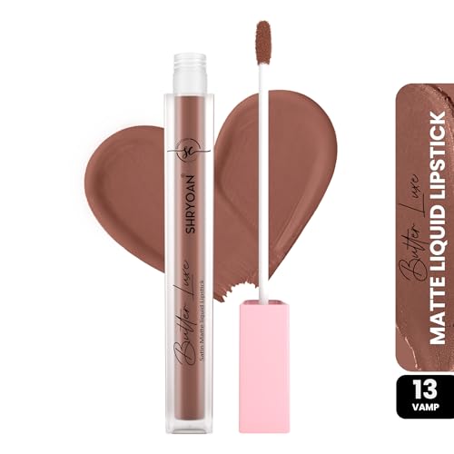 Image of Shryoan Butter Luxe Satin Matte Liquid Lipstick | Ultra Pigmented, Long-Lasting, Non-Transfer Formula, Smooth Lip Color, Weightless Finish, Silky Matte Finish (6ml) (Shade-13, Shade-13)