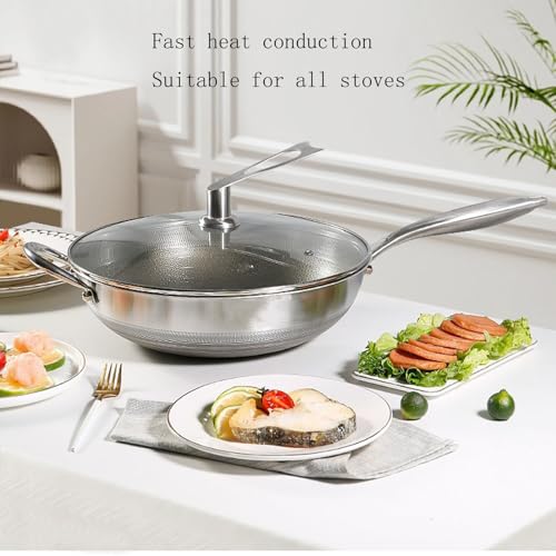 Wok de acero inoxidable 32-34 cm Antiadherente miniatura 4