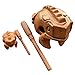 Percussion Musical Instrument Wood Frog, 2pc Set of Large 6 inch and 2.5 inch Natural Wood Frog Guiro Rasp, Wooden Musical Instrument Tone Block