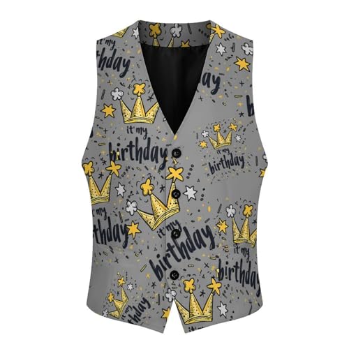 It's My Birthday Novelty Men's Suit Vest Funny Formal Dress Vests Business Waistcoat3