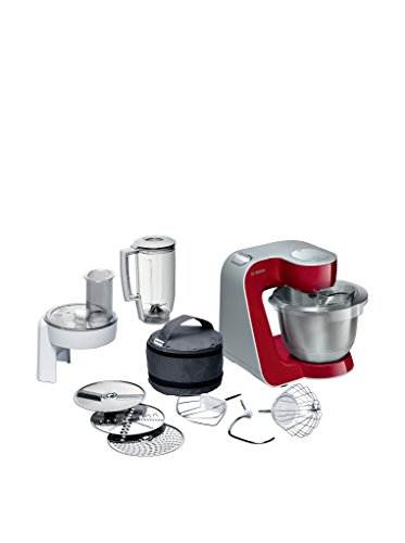 Bosch Styline Colour MUM5 - Robot de cocina, 900 W, color rojo profundo