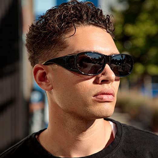 Image of LensCovers Polarized Wraparound Sunglasses | Wear Over Sunglasses | Fitover for Glasses