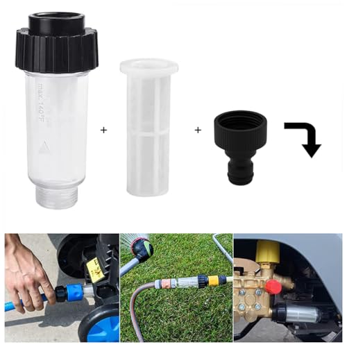 Image of STHIRA Pressure Washer Filter Kit Compatible with Karcher, Inlet Adapter | Debris Filtration, Helps Protect Pump, Plastic Housing, Inlet Filter and Quick Connector Adapters, Check Fit Before Use