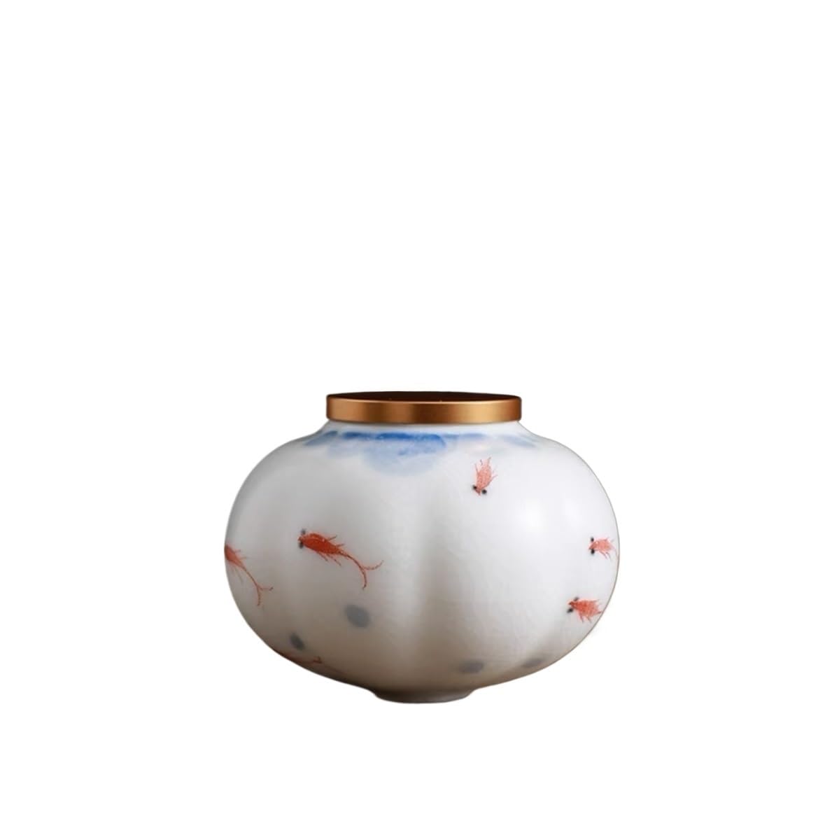 ENGENDER Tea Storage Jar Ceramic Container Storage Jar White Hand Painted Tea Can Household Sealed Kitchen Canisters(C)