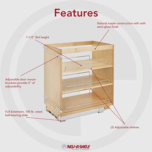 Image of Rev-A-Shelf Pullout Kitchen Cabinet Organizer, Min Cabinet Opening 14.5 inch W