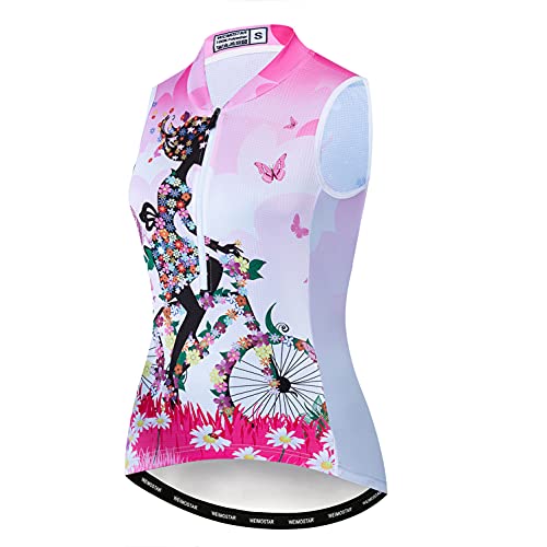 Maillot de cyclisme sans manches femme vêtement haut vélo demi-zip