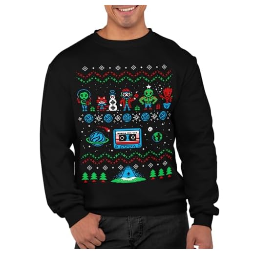 Graphic Impact Suéter feo inspirado en la galaxia de animación navideña, Negro, M