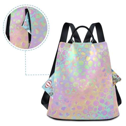 Image of ALAZA Rainbow Leopard Cheetah Backpack Purse for Women Anti Theft Fashion Back Pack Shoulder Bag