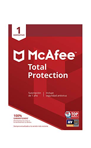 McAfee Total Protection - Antivirus | 1 Dispositivo | Suscripción de 1 año | PC/Mac/Android/Smartphones | Código de activación por correo