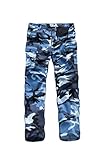 BACKBONE Mens Casual Street Fashion Camo Cargo Pants Military Style BDU Pants Work Hunt Pants (Sky Blue Camo,Size 34)