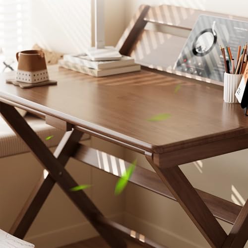 Bureau compact en bois massif 100 cm pliable et durable pour étudiant - 6