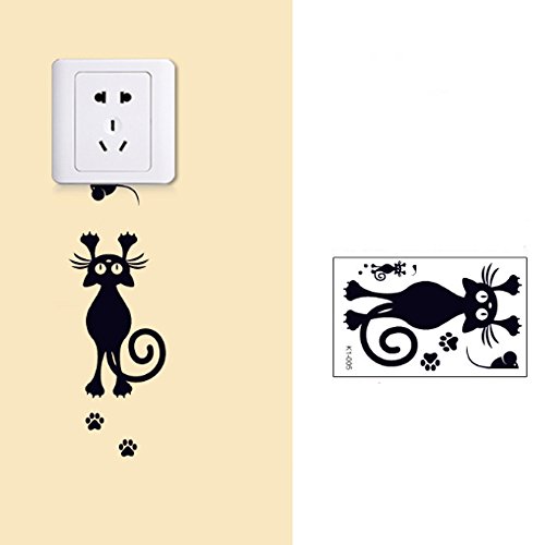 Sticker removible gatos negros caricatura 5 piezas miniatura 7