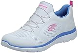 Vegano Skechers Summits Views, Zapatillas Mujer, White Mesh/Periwinkle & Pink Trim, 40 EU