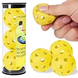 Mini Pickleball Training Balls - Warm Up Pickleball Drills, Enhance Reaction Time & Hand-Eye Coordination | Ideal Gift for All Ages and Skill Level (Yellow)
