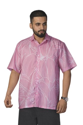 Image of Half Sleeve Relaxed Fit Men's Casual Shirt | Cotton Blend Oversized Shirts for Men Loose fit | Oversized Printed Shirts for Men | Men's Half Sleeve Relaxed Fit Shirt Fashion