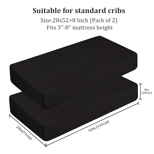 Drap-housse enfant microfibre doux infroissable pack de 2 Bedsum noir - 3