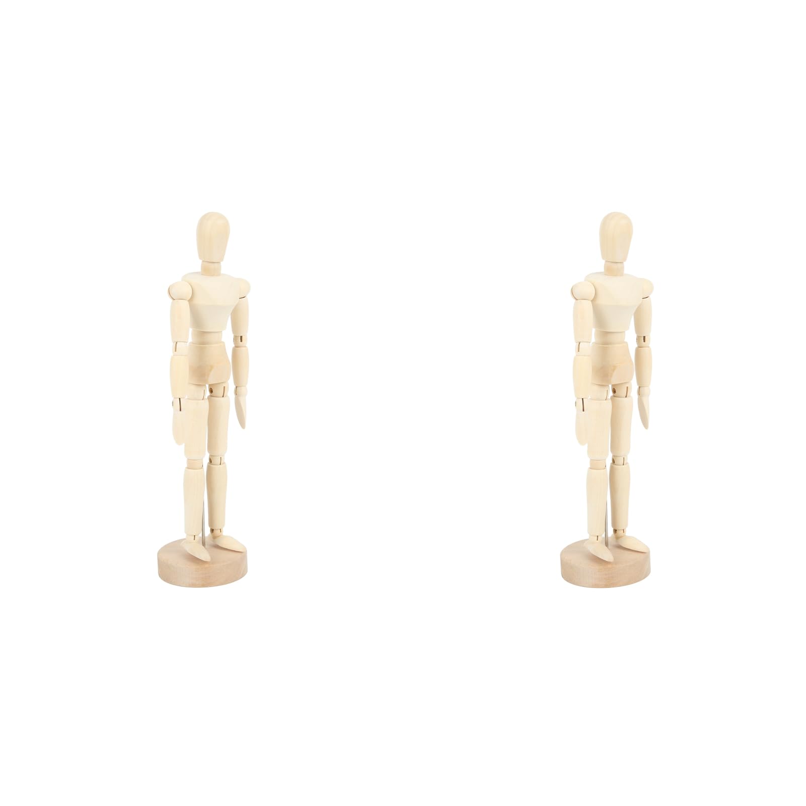 TOPINCN 2PCS Artist Drawing Manikin Articulated Mannequin with Base and Flexible Body, 8in Wooden Mannequin Figures for Drawing The Human Figure
