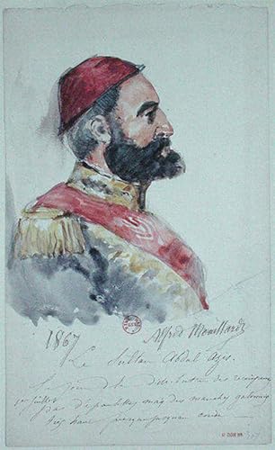 Art Tableau Sultan Abd Al Aziz par Alfred Mouillard impression sur toile 60x90cm pour salon