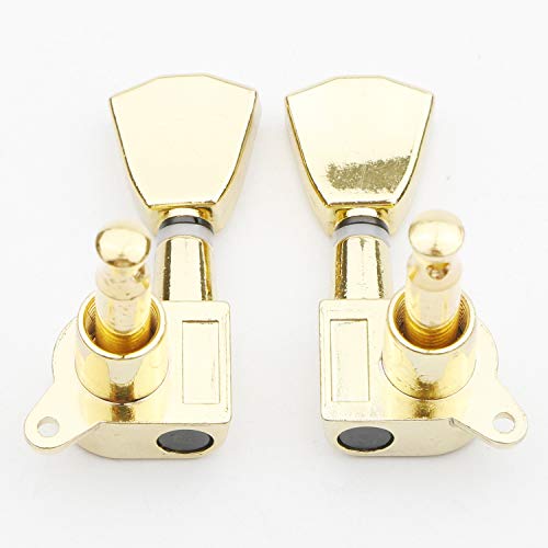 Swhmc 6Pcs Gold 3L3R Chrome Tuning Key Peg, Guitar Parts 3 Left 3 Right Tuners, Guitar String Tuning Pegs Machine Head Tuners For Acoustic Or Electric Guitar #TOP2