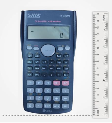 Image of SAYA SY-C82MS Scientific Calculator with | 3 Years Warranty | 240 Functions and 2 Line LED Display | ANS Function, Fractional Arithmetic Function - Navy