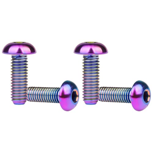 Image of Titanium Bolt M3 8 10 12 15mm Allen Key Head Screws for Bicycle Pack of 4 (Rainbow, M3x15mm)