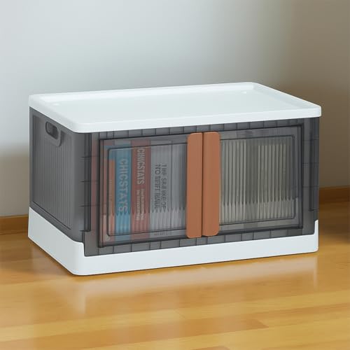 Image of ALOXE Plastic Cupboard for Bedroom & Storage | Stackable Organizer with Front Doors | Compact Multipurpose Cabinet for Clothes, Toys & Essentials | 1 Tier