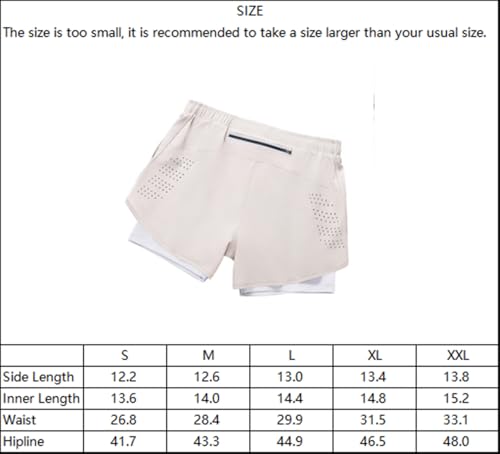 Yuecarcar Shorts de corrida masculinos 2 em 1 de secagem rápida com forro, shorts de treino com bols