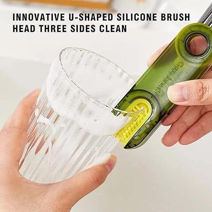 Fitaza 3 in 1 Multifunctional Cleaning Brush, Water Bottle Brushes for Cleaning, Cup Lid Cleaner Brush, Grand Kitchen 3 in 1 Cleaning Brush for Water Bottles, Travel Bottle Cleaner Kit 1