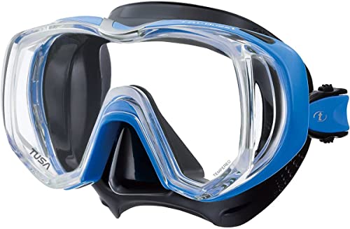 TUSA M-3001 Freedom Tri-Quest Scuba Diving Mask, Black-Fishtail Blue