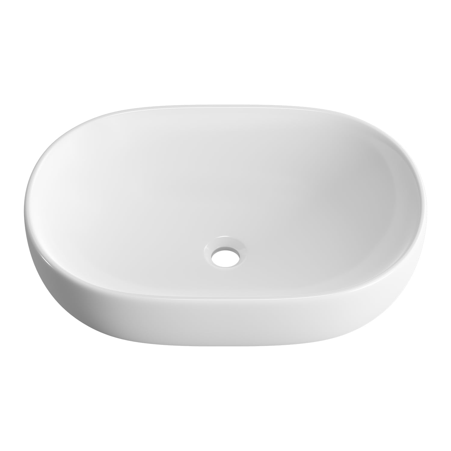 Fregaderos grandes para baño, 24 x 16 pulgadas, ovalados sobre el mostrador, lavabo de porcelana blanca de cerámica para baño, fregadero moderno de encimera, lavabo de tocador, lavabo