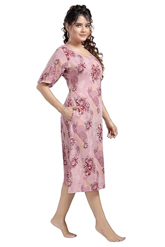 Image of CLOUD SOFT Stylish Women's Short Nighty | Premium Rayon Fabric | Soft Comfortable Everyday Night Dress - CS5002