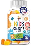 Omega 3 Gummies for Kids & Adults - 60 Chewable Gummies - No Fish Oil Vegan Omega 3 6 9 DHA Gummy Supplement