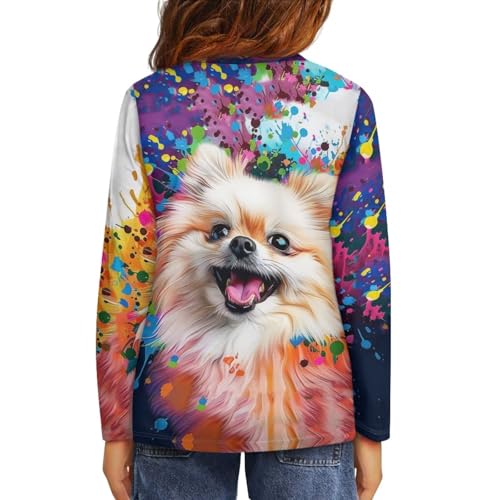 Uourmeti Kids Long Sleeve T Shirts for Girls Gym Clothes Teens Fall Tops Dressy Casual Graphic Tees2