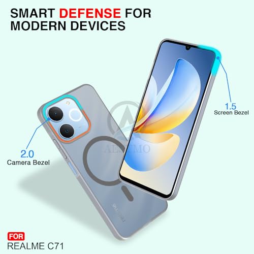Image of AESTMO Realme C71 5G Back Cover | Slim Hard Shell | Matte Frosted Hard Back Translucent Back Cover for Realme C71 5G (Compatible with MagSafe Accessories, Black)