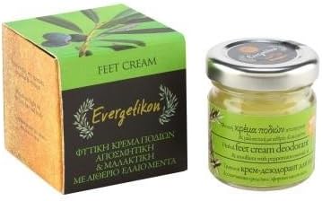 Evergetikon Herbal Feet Deodorant Cream/Conditioner with Essential Oil Peppermint