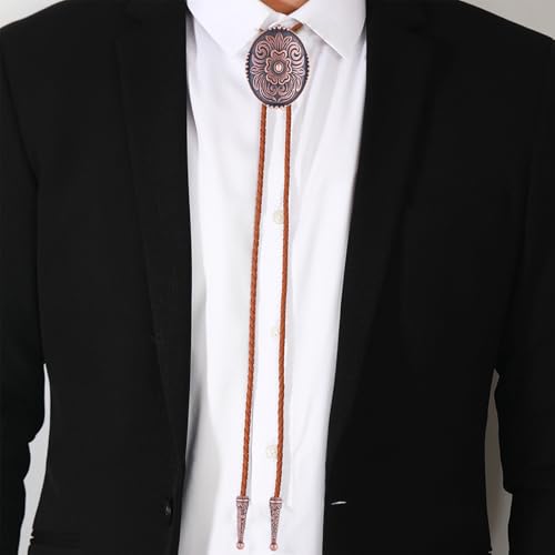 Image of Jeilwiy Bolo Tie for Men, Western Bolero Tie Cowboy Ties Native American Cowgirl Bolo Tie Accessories for Men Women