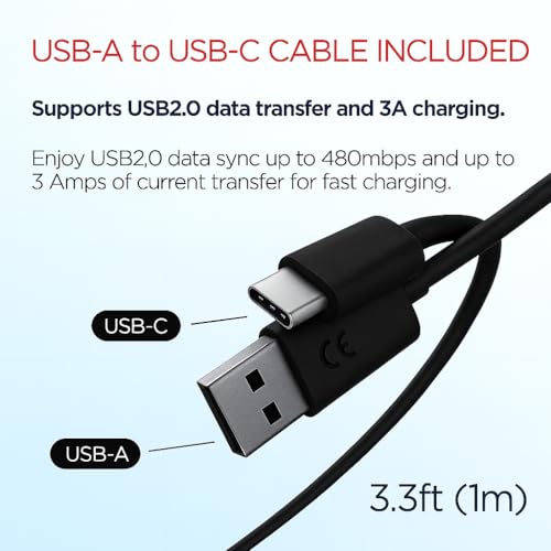 Image of 33W Turbo Charging USB A to C Data Cable for Motorola Edge 60 Fusion /Edge 50 Fusion /Edge 50 Ultra /50 Pro /Razr 50 Ultra /G45 /G54 /G64 /E40 /G35 /Edge 40 Neo & Support Other USB-C Devices - Black