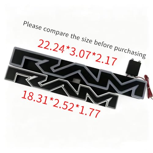 Image of Dynamic Illuminated White Grille Letter Lights w /Screws Compatible with Dodge ram 2013+ 1500