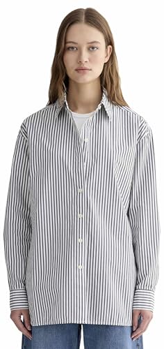 Everlane The Boyfriend Shirt in Ultrasoft Cotton - Optic White/Black, XXS