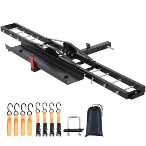 Porta motocicleta de acero resistente 600 LBS con rampa extendida 47 pulgadas miniatura 1