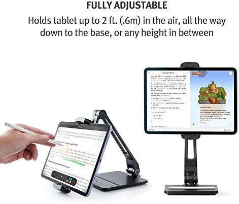 Twelve South HoverBar Duo for iPad / iPad Pro/Tablets | Adjustable Arm with Weighted Base and Surface Clamp Attachments for Mounting iPad