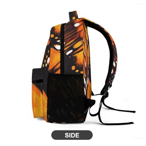 Monarch Butterfly Wings Travel Backpack Casual Daypack Shoulder Bag with Adjustable Shoulder Straps4