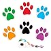 500 etiquetas coloridas de 2,5 cm, pegatinas de huellas de perro, pegatinas divertidas para niños para perreras, paredes, fiestas, veterinarios (rojo, naranja, verde, azul, morado, negro) (2,5 cm)