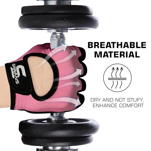 SAWANS Weight Lifting Gloves Gym Gloves Men & Women Workout Anti slip Breathable Ladies Gloves Training Silicon padded Grip palm Protection Exercise Fitness Hanging Pull-Ups Cycling - Image 6