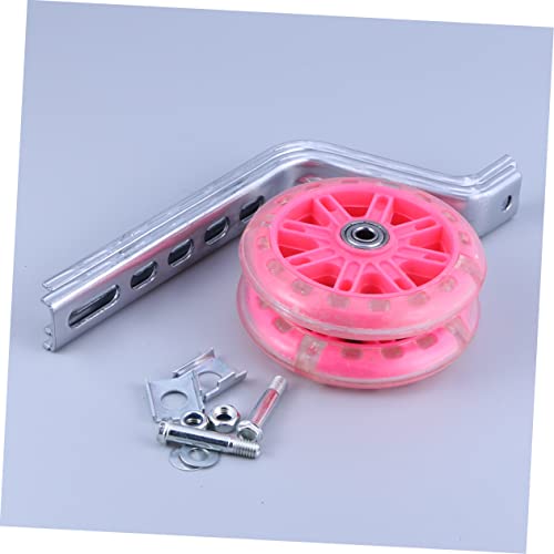 Ruedas de Entrenamiento Auxiliares Ajustables Luxshiny Rosadas con Destello Silencioso para Balance y Estabilidad miniatura 3