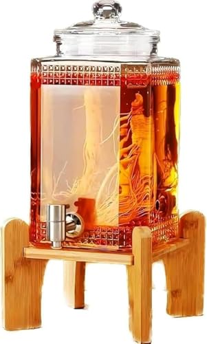 AOBOPO ガラス製ドリンクサーバー 大容量 3L/5L/7.5L/10L 4 サイズ選択 蛇口付き保冷機能 密閉設計 プラムワイン・ジュース・ビール・フルーツ酒保存容器 業務用 (バー・レストラン)・家庭用両対応