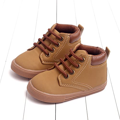 Toddler Boys Girls Ankle Sneakers Baby Infant PU Leather Anti-Slip Soft Sole High Tops First Walking Sports Shoes3
