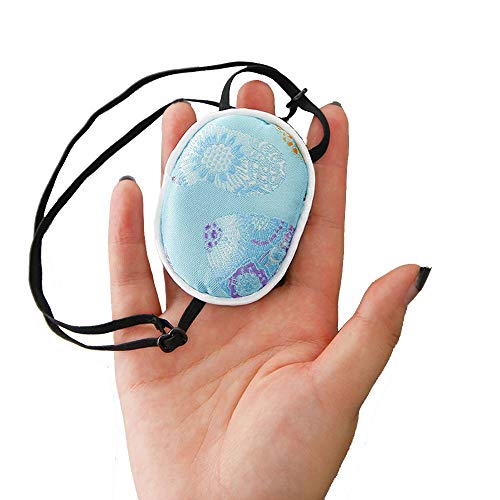 BIHIKI Eye Patch for Adults, Silk Eye Patch for Lazy Eye, Amblyopia Strabismus, Eye Surgery (Blue)