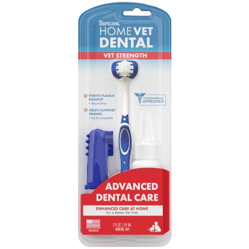 HomeVet Dog Toothpaste & Toothbrush Kit, Advanced Teeth Cleaning, Cat Safe