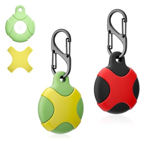 Image of ZORBES 2 Packs Airtag Keychain for Apple Airtag Holder,Anti-Lost Case Shockproof Cover Scratch Resistant Protective Cover Case for Key,Bag Pet Luggage Not Include